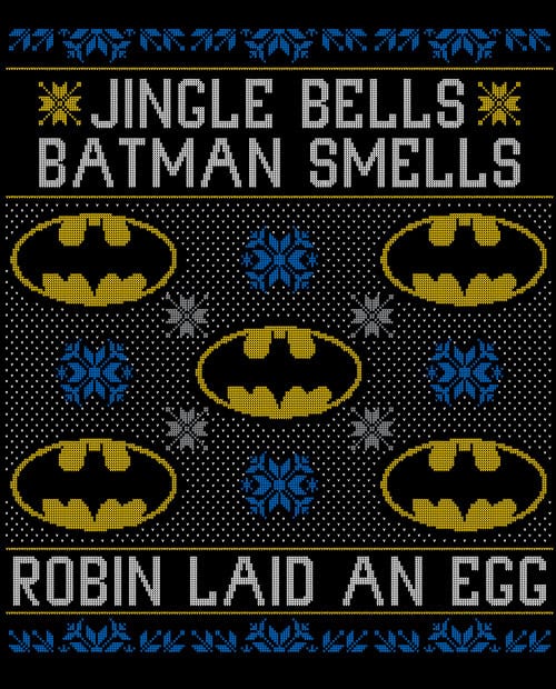 Jingle Bells Batman Smells Robin Laid An Egg Graphic T-Shirt main vector design