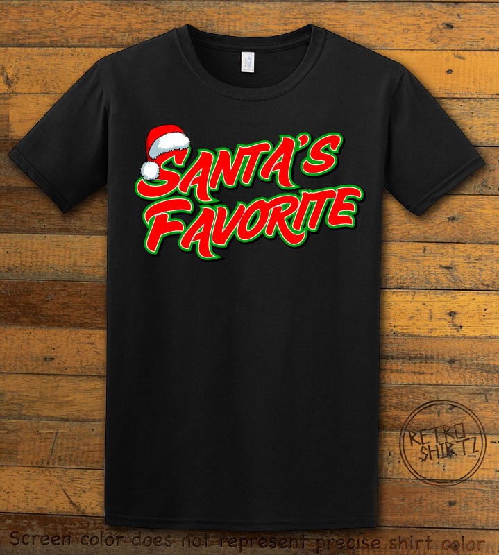 Santa's Favorite - Graphic T-Shirt - black shirt design
