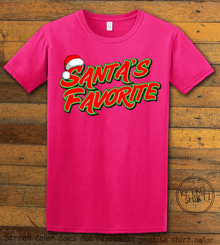 Santa's Favorite - Graphic T-Shirt - pink shirt design