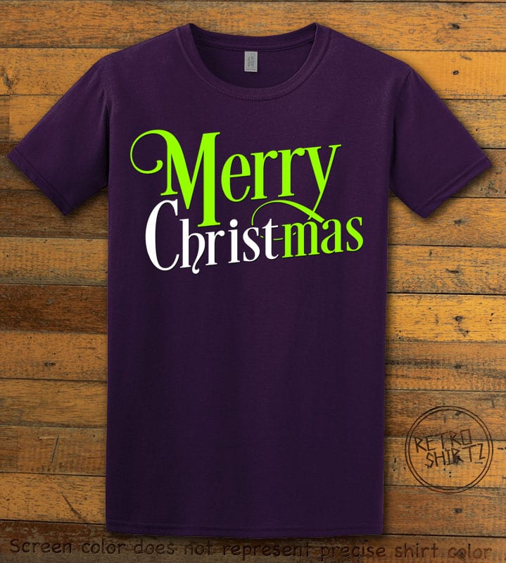 Merry Christ Christmas Graphic T-Shirt - purple shirt design