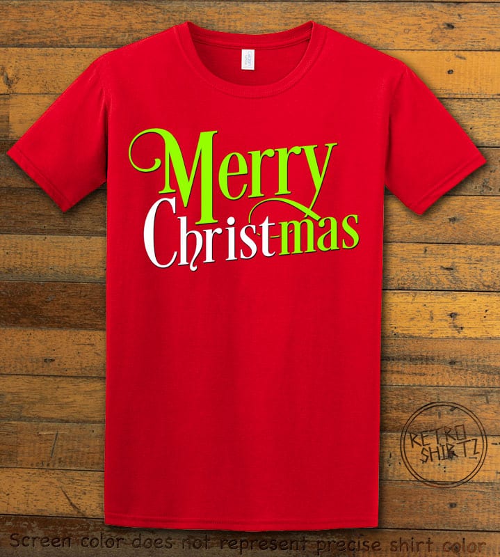 Merry Christ Christmas Graphic T-Shirt - red shirt design