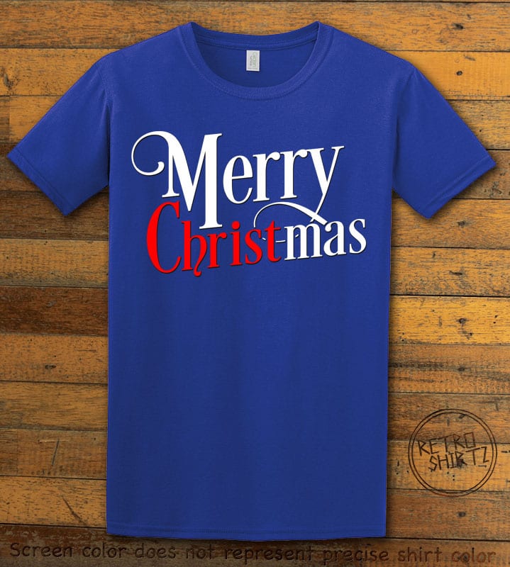 Merry Christ Christmas Graphic T-Shirt - royal shirt design