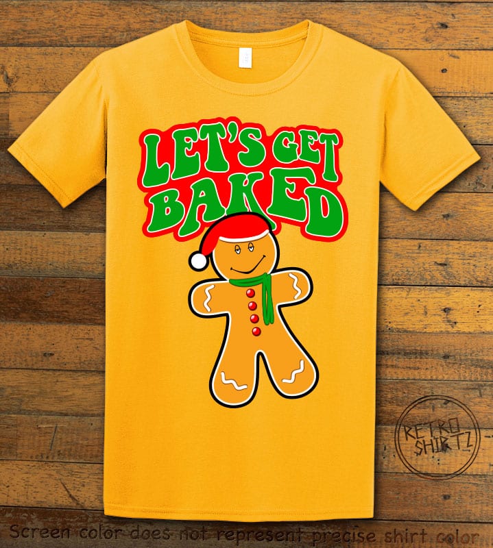 Let's Get Baked Graphic T-Shirt - yellow shirt design