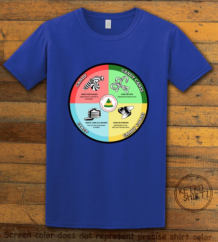 Elf Food Groups Graphic T-Shirt - royal shirt design