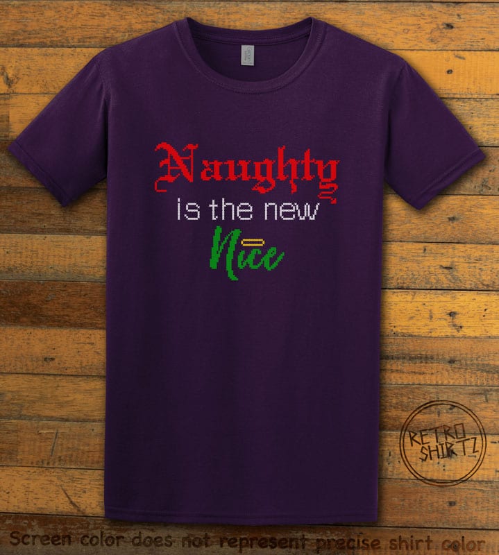 Naughty is the New Nice Graphic T-Shirt - purple shirt design