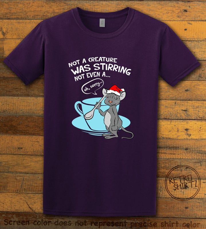 Stirring Mouse Graphic T-Shirt - purple shirt design