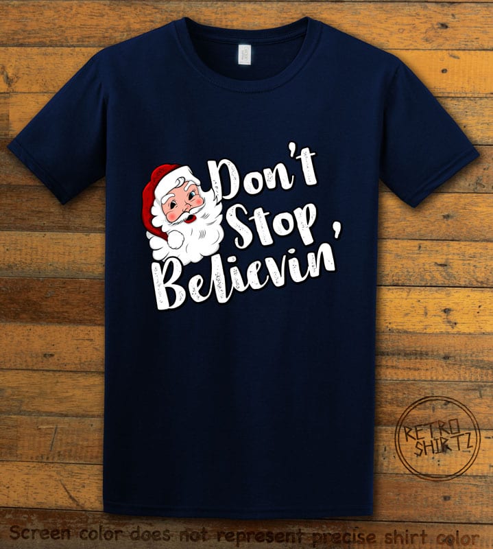 Don't Stop Believin' Graphic T-Shirt - navy shirt design