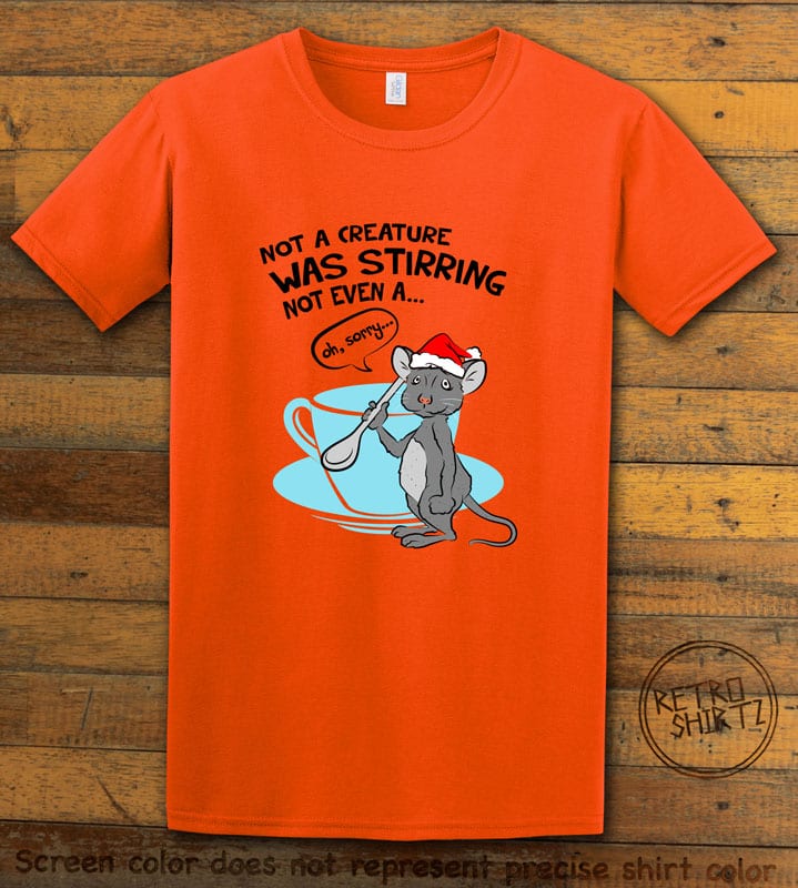 Stirring Mouse Graphic T-Shirt - orange shirt design