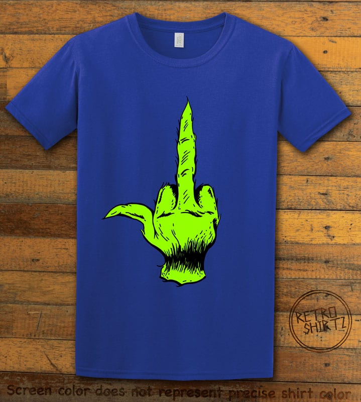 Grinch Middle Finger Graphic T-Shirt - royal shirt design