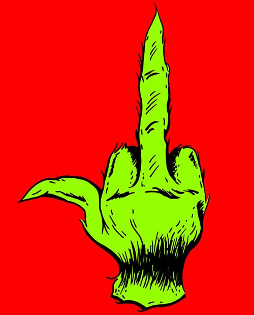 Grinch Middle Finger Graphic T-Shirt main vector