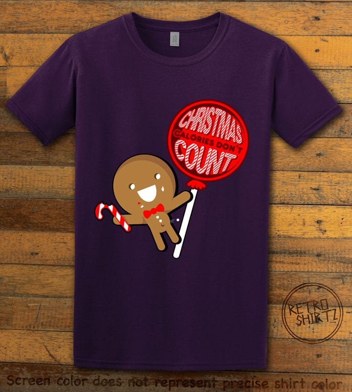 Christmas Calories Don't Count Graphic T-Shirt - purple shirt design