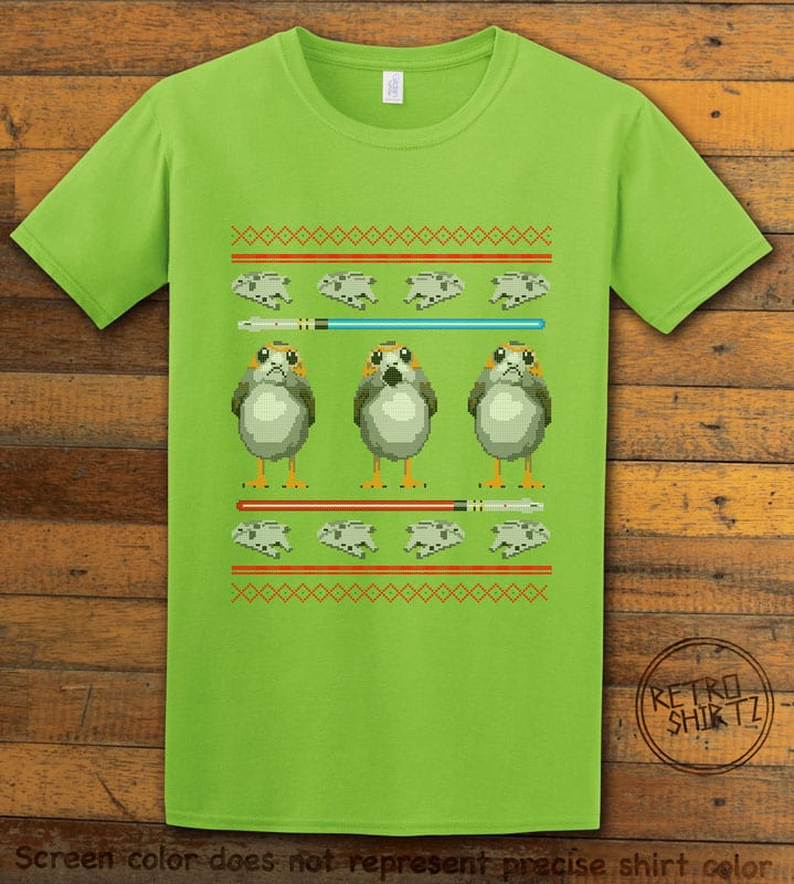 Porg Graphic T-Shirt - lime shirt design
