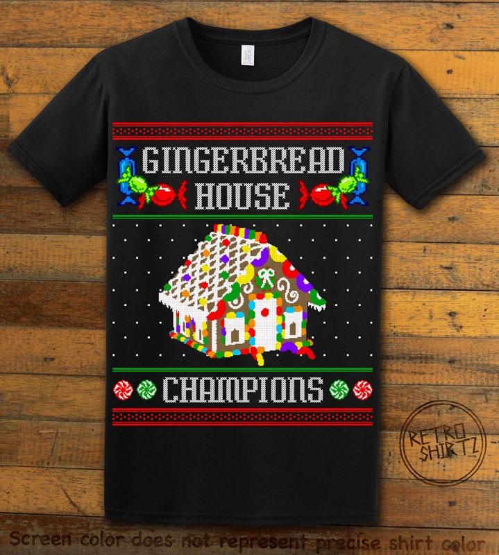 Gingerbread House Champions Graphic T-Shirt - black shirt design