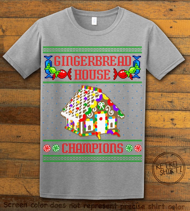 Gingerbread House Champions Graphic T-Shirt - grey shirt design