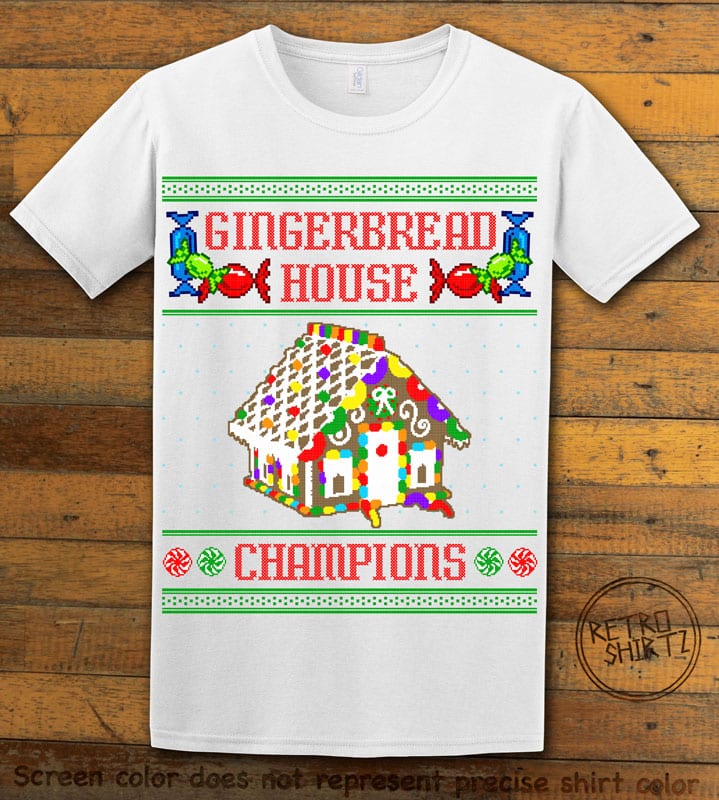 Gingerbread House Champions Graphic T-Shirt - white shirt design