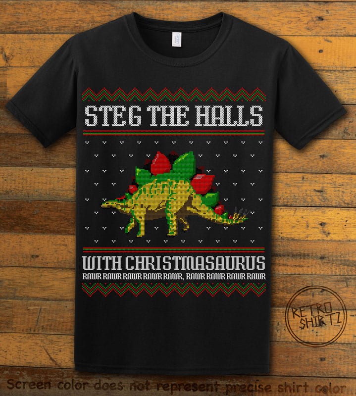 Steg The Halls Graphic T-Shirt - black shirt design