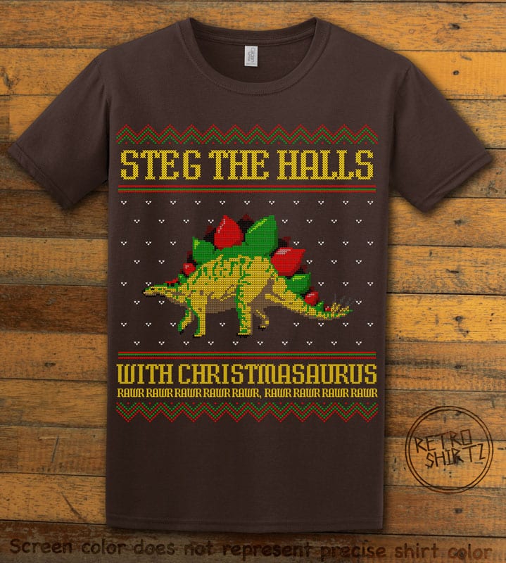 Steg The Halls Graphic T-Shirt - brown shirt design
