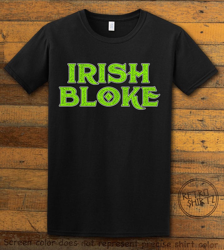 This is the main graphic design on a black shirt for the St Patricks Day Shirts: Irish Bloke