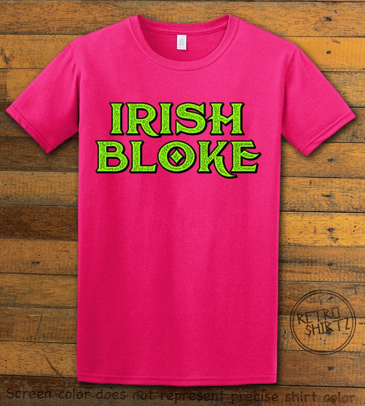 This is the main graphic design on a pink shirt for the St Patricks Day Shirts: Irish Bloke