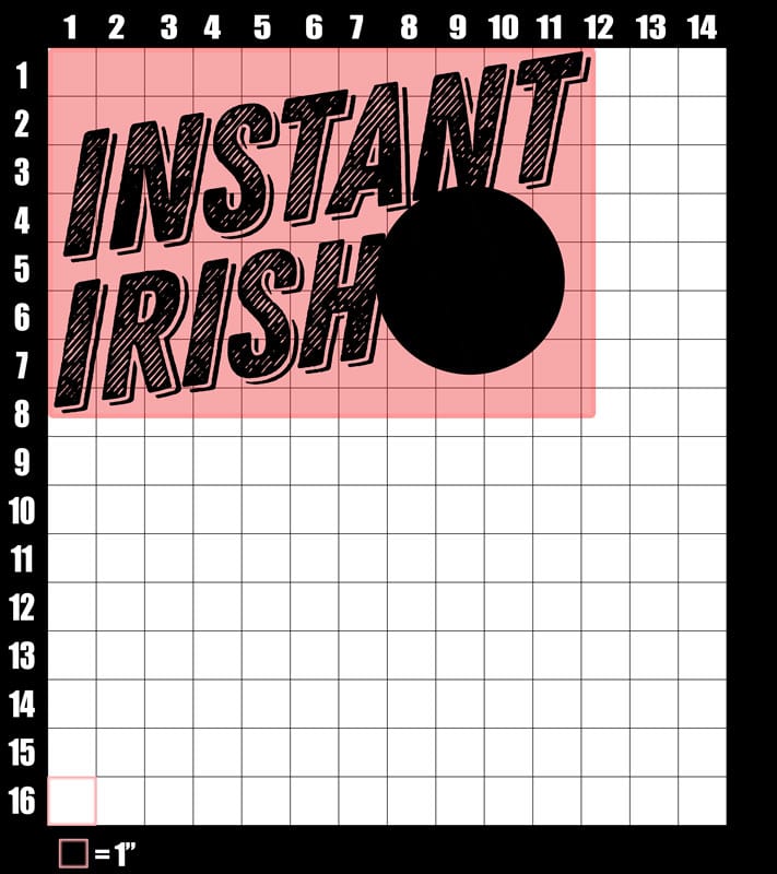 These are the graphic design dimensions for the St Patricks Day Shirts: Instant Irish