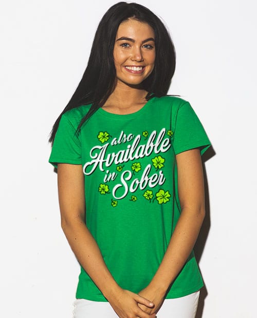 This is the main model photo for the St Patricks Day Shirts: Also Available in Sober