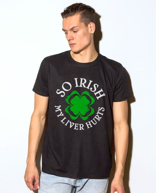 This is the main model photo for the St Patricks Day Shirts: Irish Liver Hurts