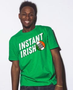 This is the main model photo for the St Patricks Day Shirts: Instant Irish