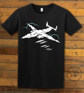 This is the main graphic design on a black shirt for the Weed Shirt: Joint Bomber Plane