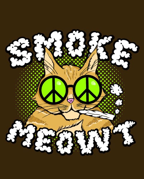 This is the main graphic design for the Weed Shirt: Stoned Cat Smoke Meowt