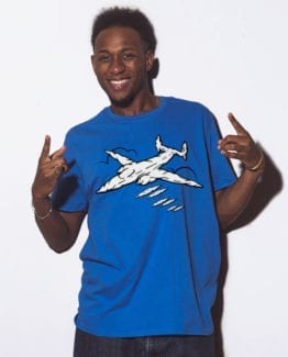 This is the main model photo for the Weed Shirt: Joint Bomber Plane