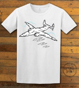 This is the main graphic design on a white shirt for the Weed Shirt: Joint Bomber Plane