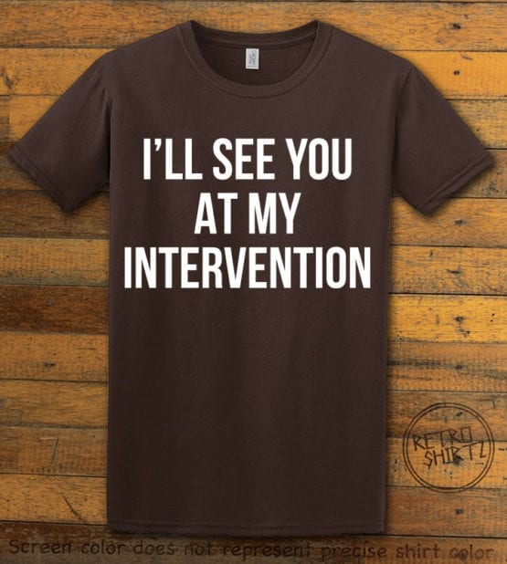 This is the main graphic design on a brown shirt for the Weed Shirt: Drug Intervention