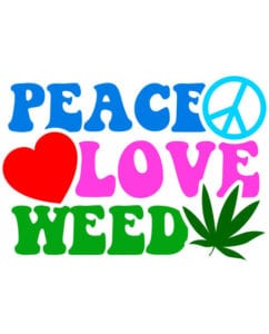 This is the main graphic design for the Weed Shirt: Peace Love Weed