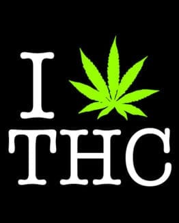 This is the main graphic design for the Weed Shirt: I Heart THC