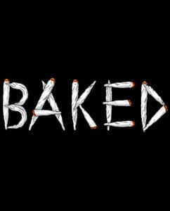 This is the main graphic design for the Weed Shirt: Baked Joint Letters