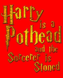 This is the main graphic design for the Weed Shirt: Harry is a Pothead