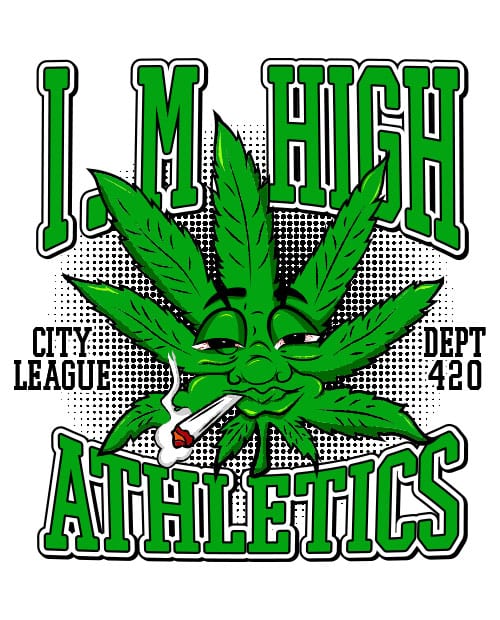 This is the main graphic design for the Weed Shirt: Marijuana High School