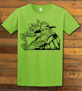 This is the main graphic design on a lime shirt for the Weed Shirt: Gandalf Smoking Pipeweed