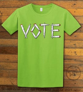 This is the main graphic design on a lime shirt for the Weed Shirt: Vote Legalize Marijuana