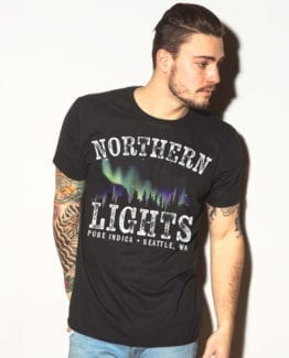 This is the main model photo for the Weed Shirt: Northern Lights Indica