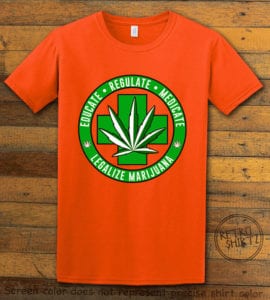 This is the main graphic design on a orange shirt for the Weed Shirt: Legalize Medical Marijuana