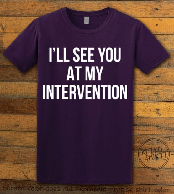 This is the main graphic design on a purple shirt for the Weed Shirt: Drug Intervention