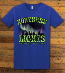This is the main graphic design on a royal shirt for the Weed Shirt: Northern Lights Indica