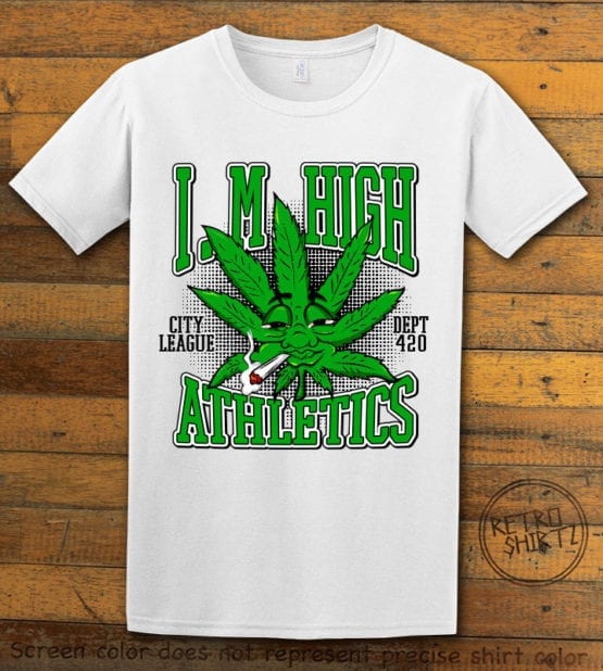 This is the main graphic design on a white shirt for the Weed Shirt: Marijuana High School