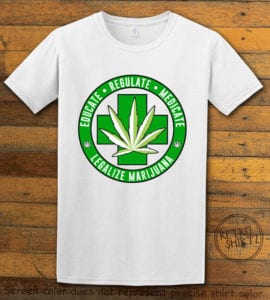 This is the main graphic design on a white shirt for the Weed Shirt: Legalize Medical Marijuana