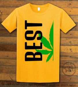 This is the main graphic design on a yellow shirt for the Weed Shirt: Best of Best Buds