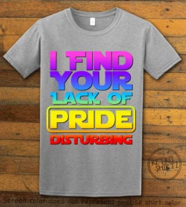 This is the main graphic design on a gray shirt for the Pride Shirts: Star Wars Gay Pride
