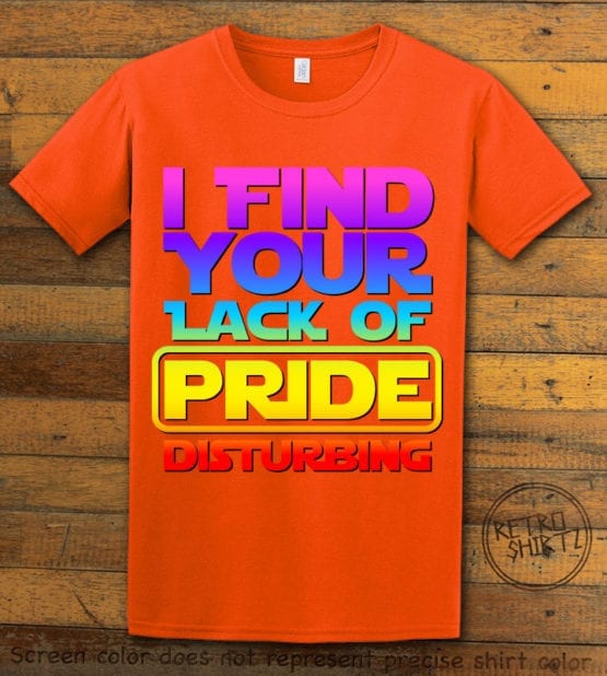 This is the main graphic design on a orange shirt for the Pride Shirts: Star Wars Gay Pride