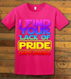 This is the main graphic design on a pink shirt for the Pride Shirts: Star Wars Gay Pride