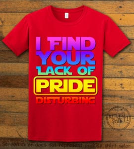This is the main graphic design on a red shirt for the Pride Shirts: Star Wars Gay Pride